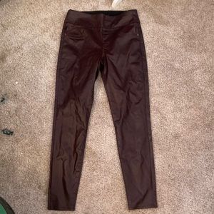 Maroon pleather pants